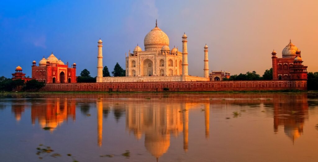 tourist placesin Agra, places to visit in Agra, Taj Mahal Agra India monument, Taj Mahal white marble mausoleum, Taj Mahal dome and minarets, Taj Mahal reflecting pool gardens, Taj Mahal iconic landmark India, Taj Mahal Agra historical site