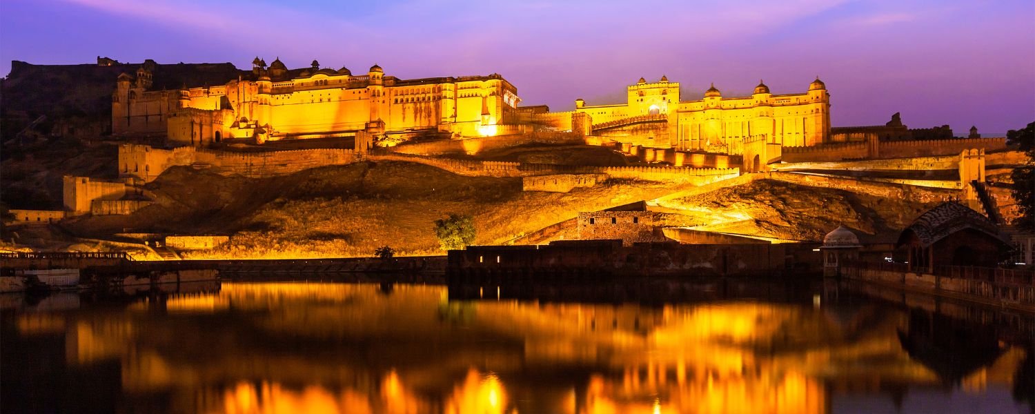 the light show at Amer Fort